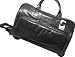 Rolling Black Italian Leather Duffle Bag Weekender Travel Bag
