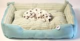 dog bed - dog cushion 35'' x 28'' lightblue/stripes #5302H