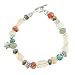 Turquoise, Citrine, Prehinite, and Czech Glass Beaded Gemstone Toggle Bracelet with Sterling Accent Beads, 7 3/4" long, #8133