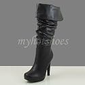 BABEL Women Mid Calf Slouch Dress Boot Black