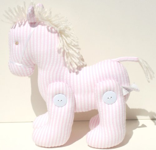 Childrens Toyshop  Toys : Alimrose Jointed Toy Pony - Pink & White Stripe
