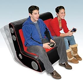 LumiSource BoomChair Rumble Seat, Black Red
