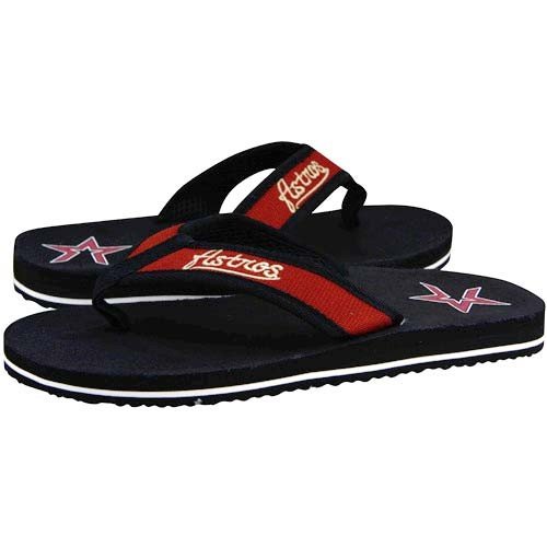 Houston Astros Black-Brick Red Contoured Flip Flops (Medium)