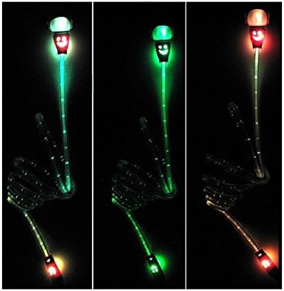 Compact Retractable LED Micro Mini USB Cable - 3Ft Data Sync Tangle Free Luminescent Transfer Cord - Portable Gadget Charger with Male Connectors ...