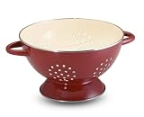 Paula Deen Enamel on Steel 5 Quart Colander, Red