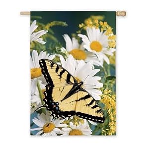 Butterfly & Daisy Regular Flag
