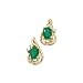 14K Yellow Gold 0.04 ct. Diamond and 6 x 4 MM Oval Shaped Emerald Earrings