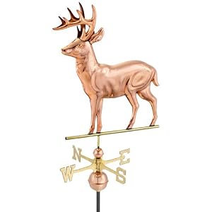 27 Luxury Polished Copper Into the Forest Standing Deer Weathervane by 