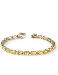 Genuine 12.18 ctw Citrine Bracelet 10K White Gold