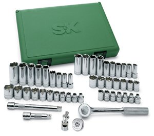 SK 94549 3/8-Inch Drive 6-Point Fractional/Metric Socket Set, 49-Piece
