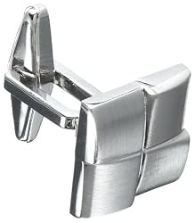 Kenneth Cole REACTION Men's Windy Cufflinks, Satin/Polished Nickel