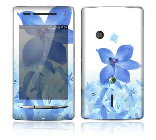 Sony Ericsson Xperia X8 Decal Skin Sticker - Blue Neon Flower