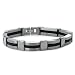 Titanium and Rubber Inlay Men's Link Bracelet 11mm Wide 8.5 Inches
