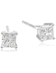 18k Gold, Princess-Cut, Diamond 4-Prong Studs (1/2 cttw, H-I Color, SI1-SI2 Clarity)