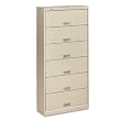 600 Series 6-Shelf Steel Receding Door File, Ltr, 36w x 13-3/4d x 75 7/8h, Putty