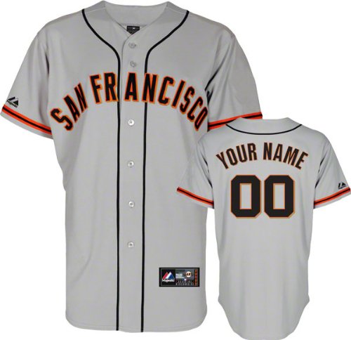 San Francisco Giants Majestic -Personalized With Your Name- Road Grey Replica Jersey