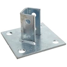 Morris Products 17452 Post Base Single Channel, 4 Hole, Standard, 3-1/2" Channel