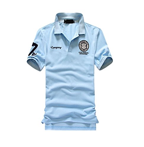 DOUBLEC Mens Casual Short Sleeve Slim Fit Solid Polo Shirt