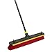 Quickie 24-Inch Knockdown 2-in-1 Multi-Surface Push Broom with Squeegee, Black/Red (6352ZQK)