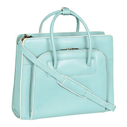 The Lake Forest Ladies Leather Briefcase by McKlein - Blue