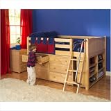 kids loft bed Maxtrix Kids XL 1 / Large 1 Full Block Low Loft Bed with Dresser and Bookcase
