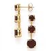 14K GARNET 3 STONE EARRINGS WITH POST GTTW=3.86CT