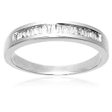 10k Choice of White or Yellow Gold Baguette Channel Set Diamond Band
