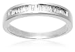 10k White or Yellow Gold Baguette Channel-Set Diamond Band (1/5 cttw, J-K Color, I2-I3 Clarity)