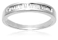 10k White or Yellow Gold Baguette Channel Set Diamond Band (1/5 cttw, J-K Color, I2-I3 Clarity)