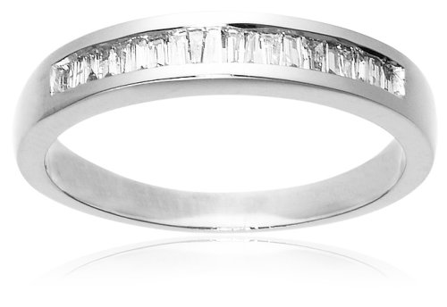 10k Choice of White or Yellow Gold Baguette Channel Set Diamond Band (1/5 cttw, J-K Color, I2-I3 Clarity)
