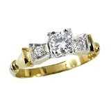 14K Antique Diamond Engagement Ring, circa 1940s