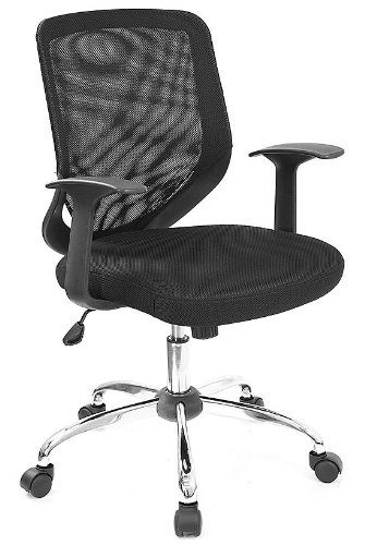 Mesh and Ventilated Office Chair - Mid Back Contemporary Mesh Chair - LF-W95-MESH-BK-GG