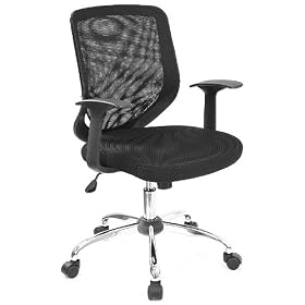 Mesh and Ventilated Office Chair - Mid Back Contemporary Mesh Chair - LF-W95-MESH-BK-GG