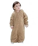 (ラボーグ)La vogue モコモコ ベビー服 ベビーカバーオール ロンパース アニマル 可愛い動物着ぐるみ 新生児 冬着 0-2歳の赤ちゃんへ ブラウンクマ 90サイズ