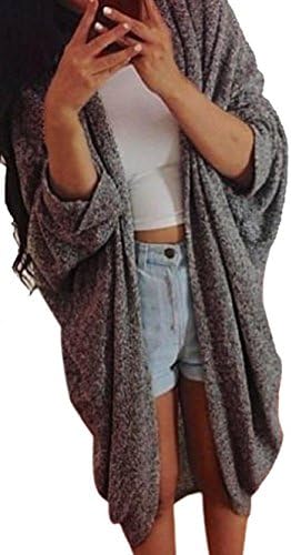 OVERMAL Womens Casual Oversized Knit Sleeve Sweater Coat (ASIA 2XL = US 12, Dark Gray)