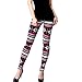 Ensasa Womens Autumn Winter Snowflake Graphic Printed Stretchy Leggings Pants, Black Red Flake Large
