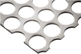 Stainless Steel 304 Perforated Sheet, ASTM-A-176-99, Staggered 3/16" Round Perfs, 1/4" Center Spacing, 0.0312" Thick, 12" Width, 12" Length