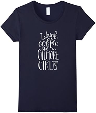 Women's I Like Coffee Like A Gil- more Girl T Shirt Large Navy