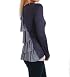 Mystree Ruffled Back Button Up Longlseeve in Navy