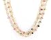 Triple Strand Tourmaline Gemstone Beaded and Figaro Chain Necklace, 15 1/2" Length, #7550