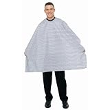 Betty Dain Classic Stripe Barber Cloth, Black & White Strips With Snap Closure #206