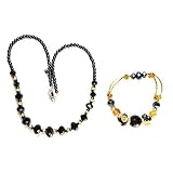 Elegant Evening Crystal Glass Necklace and Bracelet Set