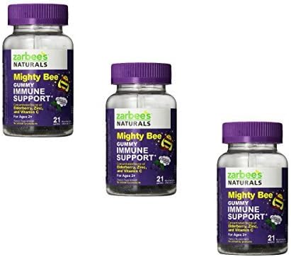 Zarbee's Mighty Bee Gummy Immunity Plus Vitamins, 21 Count 3 Pack (3pcs Set) by TitanNJ