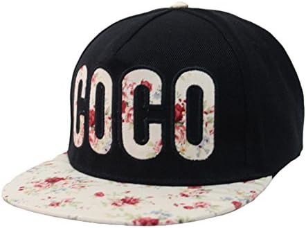 Dasot Color Coco Floral Snapback Sunhat Baseball Cap Hipster Dance Brim Hat Beige