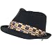 New NWT Cotton Pinstripe Band Necktie Fedora Hat Black Medium Large