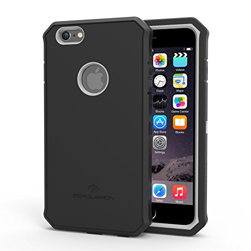 iPhone 6S Plus Rugged Case, ZeroLemon Protector Series Rugged Case + PET Screen Protector for iPhone 6/6s Plus 5.5 "(Fits All Versions of iPhone 6/6s Plus)[180 days ZeroLemon Warranty Guarantee] - White/Black