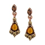 Vintage Topaz Hues Crystal Drop Earrings