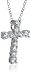 Sterling Silver Cubic Zirconia Cross Pendant, 18