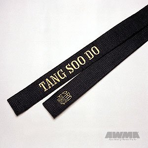 Tang Soo Uniform-ProForce® Embroidered Tang Soo Do Satin Black Karate Belt Images