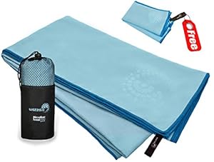 Premium Microfiber Towel for Travel, Sports & Outdoors + FREE Practical Hand/Face Towel & Mesh BAG • Quick-dry and Antibacterial • With Hook • Large Size • Blue or Magenta ★100% Satisfaction Guarantee★LIMITED TIME OFFER
